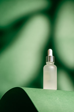 A frosted dropper bottle of facial serumの写真素材