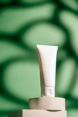 A white tube of soothing face creamの写真素材