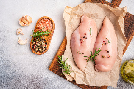 Raw chicken fillet or breastsの写真素材