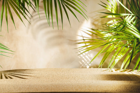 Symbolic tropical beach backgroundの写真素材