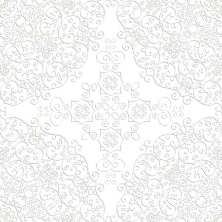 round seamless ornament light line with shadowのイラスト素材