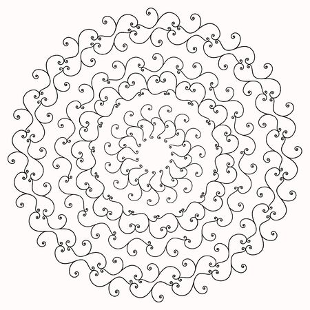 round floral pattern of whorls, floral ornamentのイラスト素材