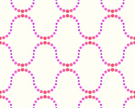 abstract seamless pattern of dots, pink and purple on a white backgroundのイラスト素材