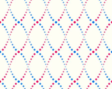 abstract seamless pattern of dots, blue and pink on a white backgroundのイラスト素材