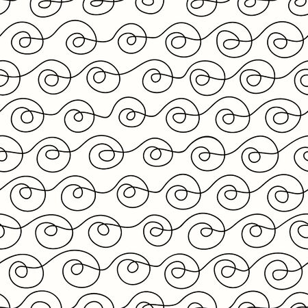 seamless pattern curls line on a light backgroundのイラスト素材
