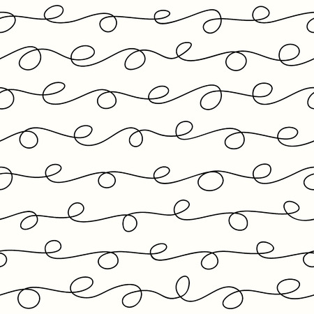 seamless pattern curls line on a light backgroundのイラスト素材