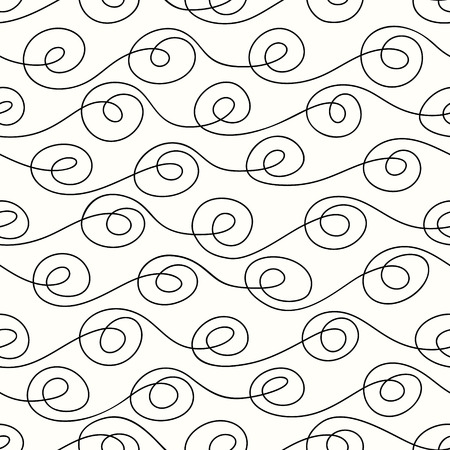 seamless pattern curls line on a light backgroundのイラスト素材