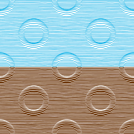 Seamless background with optical effect of volume. Vector wallpaper that creates the illusion of surround ringsのイラスト素材