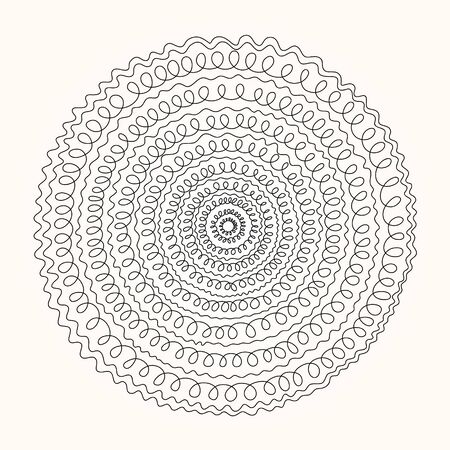 round ornament, mandala  line curls on a light backgroundのイラスト素材