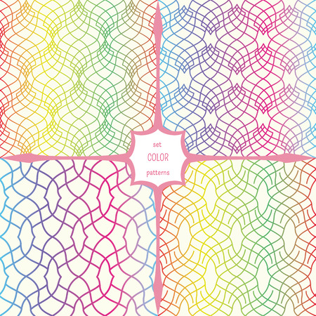 Seamless pattern set of intertwining lines. Elegant ornament in Oriental style.のイラスト素材