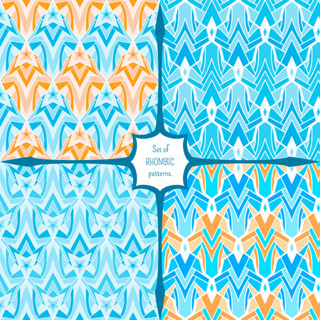 Speckled, colorful rhombic pattern for textile or printing industry. Bright ornament in ethnic, boho style.のイラスト素材