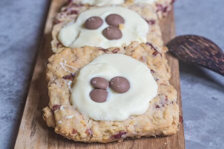 Cranberries and chocolate cookies