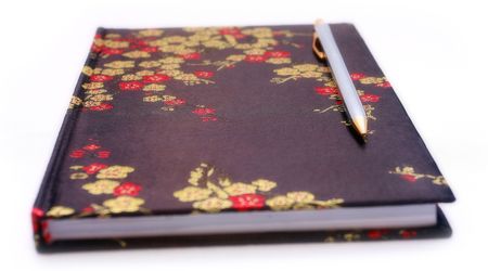 pen on the bookの写真素材