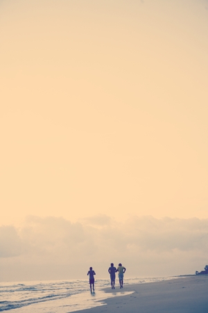 running people in beautiful costの写真素材