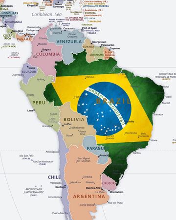 Brazil Map and flagの写真素材