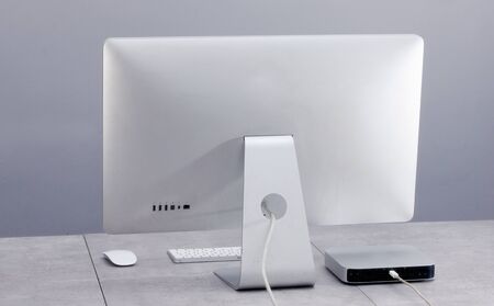 Computer on the tableの写真素材