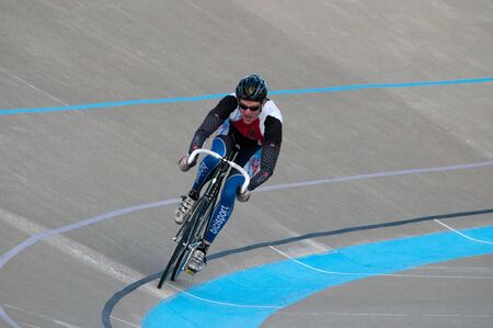 Calgary, Alberta, Canada - September 2, 2011 - cyclists at Glenmore Athletic Parkのeditorial素材