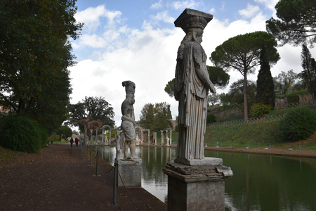 The Canopus Canal in Hadrian's Villa, Tivoli, Italy,November 26th, 2017のeditorial素材