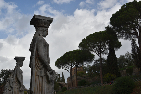 The Canopus Canal in Hadrian's Villa, Tivoli, Italy,November 26th, 2017のeditorial素材