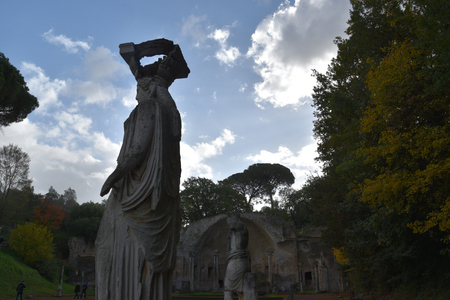 The Canopus Canal in Hadrian's Villa, Tivoli, Italy,November 26th, 2017のeditorial素材