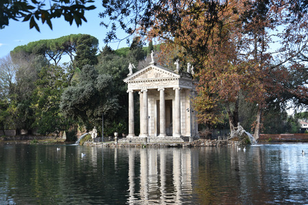 The Temple of Asclepius, VIlla Borghese, Rome, Italy, November 30th, 2017のeditorial素材