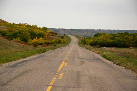 Fall Colours along the roadway in Qu'Appelle Valley, Saskatchewan, Canada.