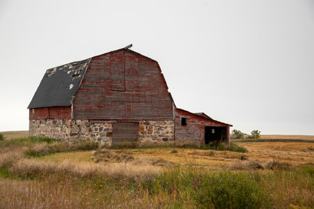 Abandoned barn in rural Saskatchewan, Canada.の写真素材