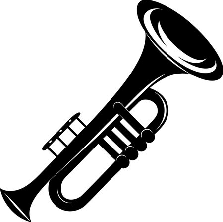 Trumpet. Musical instrument. Vector illustration ready for vinyl cutting.のイラスト素材