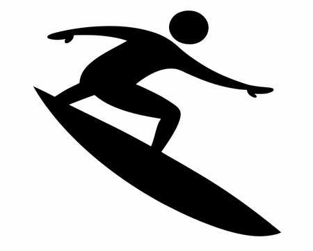 surfer icon on white background. vector illustration. flat style.のイラスト素材