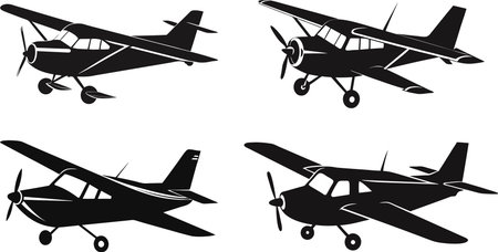 Airplane.Vintage aircraft.Vector illustration ready for vinyl cutting.のイラスト素材