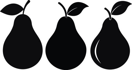 pears icon isolated on white background. vector illustration. black and whiteのイラスト素材