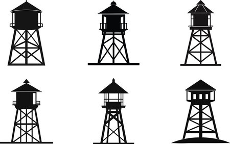 Water tank icon isolated on white background. Set of vector illustrations.のイラスト素材