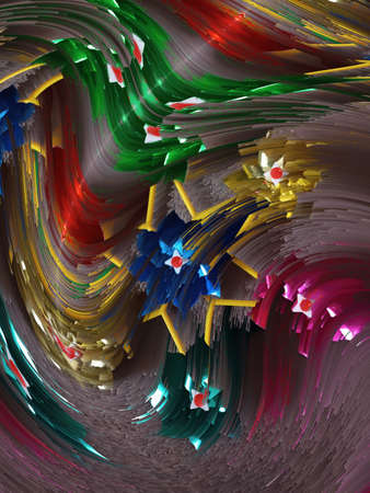 Colorful 3D rendered fractal (fantasy,abstract background)の写真素材