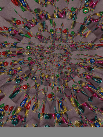 Abstract multicolored spiral fractal pattern. Computer generated graphics.の写真素材