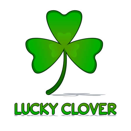 ILLUSTRATION OF LUCKY CLOVER WITH WHITE BACKGROUND.のイラスト素材