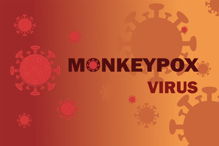 MOKEY POX VIRUS OUTBREAK PANDEMIC DISEASE SPREAD AWARNESS AND ALERT. MONKEYPOX VIRUS BANNER, eps 10のイラスト素材