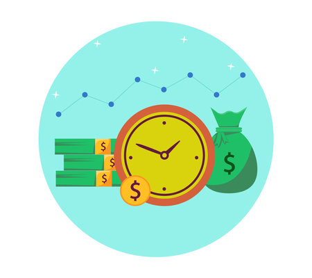 time is money illustration, business or finance asset designのイラスト素材