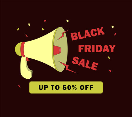 BLACK FRIDAY BANNER ILLUSTRATION ICONのイラスト素材