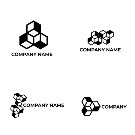 vector cubus illusion logo templateのイラスト素材