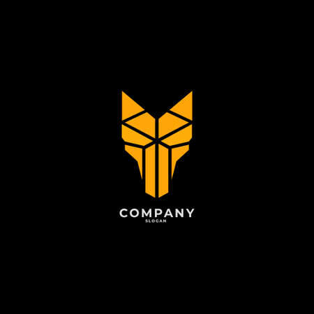 Fox Head simple minimal abstract geometric logo design vector templateのイラスト素材
