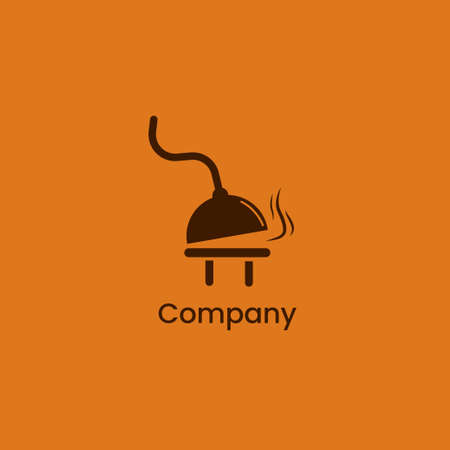 Movable food cover with electric plug combination logo icon sign symbol design vector template