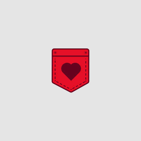 Pocket with love hearts symbol vector illustrationのイラスト素材