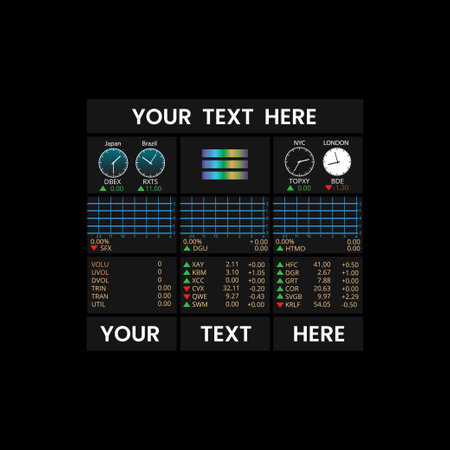 Display of Stock market board vector illustration isolated on backgroundのイラスト素材