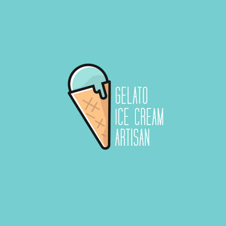 Ice cream gelato logo icon sign design vector illustrationのイラスト素材