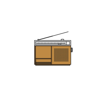 Radio Square retro classic vector illustration. Design templateのイラスト素材