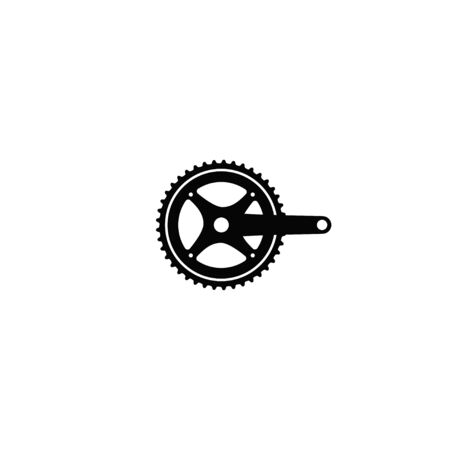 Bicycle crank vector illustration isolated on object on white backgroundのイラスト素材