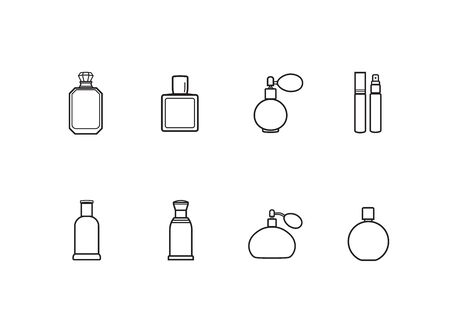 perfume bottles vector icon set sign illustrationのイラスト素材