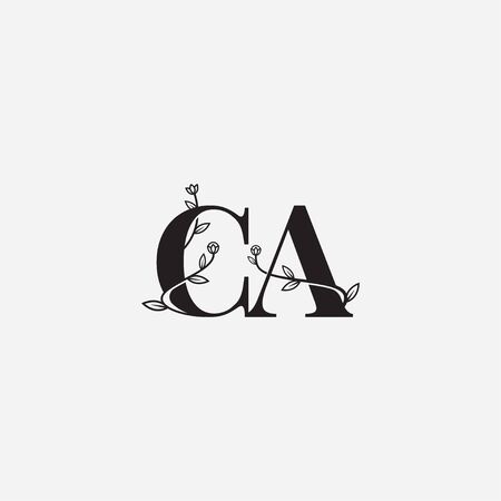 Letter CA floral logo icon sign. Vector illustrationのイラスト素材