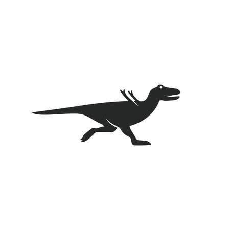 Funny running dinosaurs logo icon vector illustrationのイラスト素材