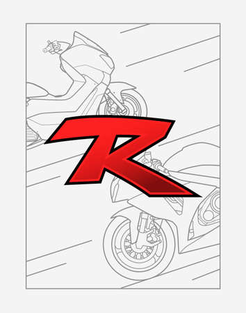 R letter racing speed fast automotive logo icon vector templateのイラスト素材